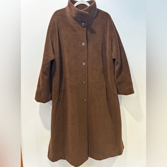 Hilary Radley Women's Vintage Long Brown Button Front Jacket - Picture 4 of 8